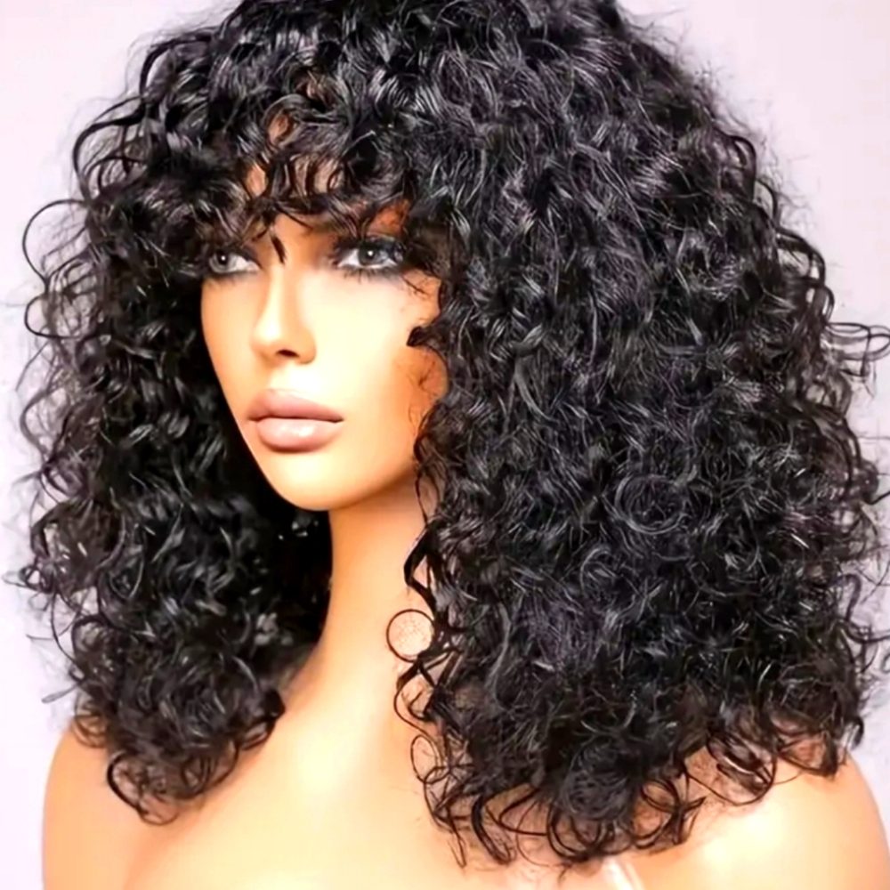 Curly Black Wig for Women